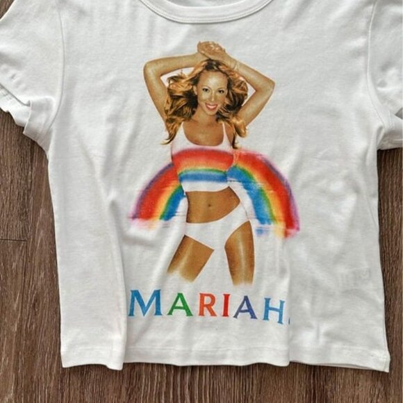 Daydreamer Free People‎ Women’s Mariah Carey Retro Cropped Tee Size M - Picture 5 of 9
